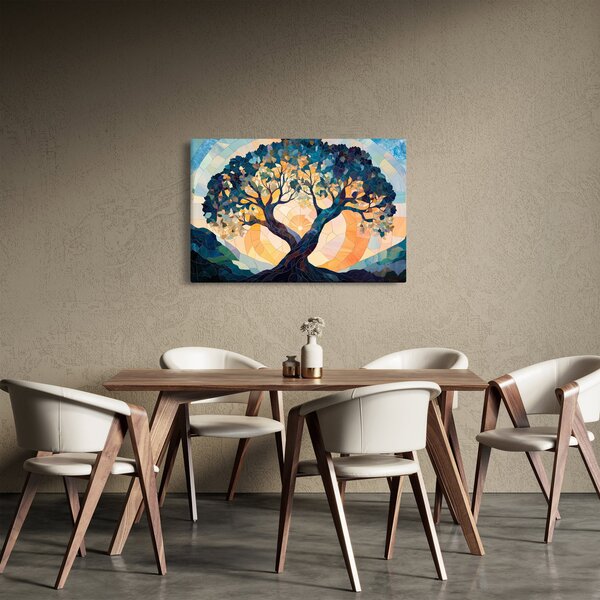Obraz – Mozaika – slnko a strom II. (90x60 cm)