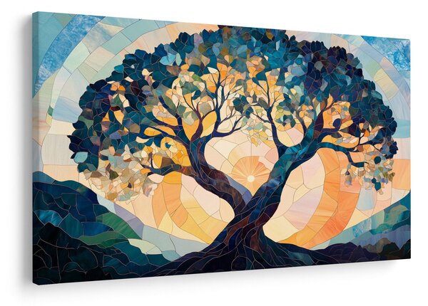 Obraz – Mozaika – slnko a strom II. (90x60 cm)