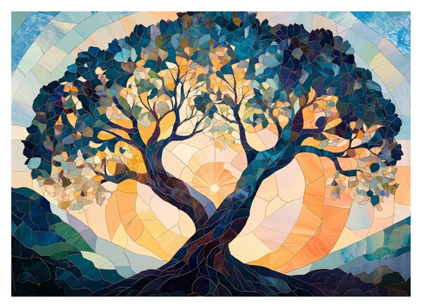Obraz – Mozaika – slnko a strom II. (70x50 cm)