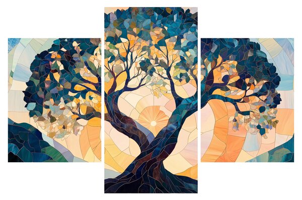 Obraz – Mozaika – slnko a strom II. (90x60 cm)