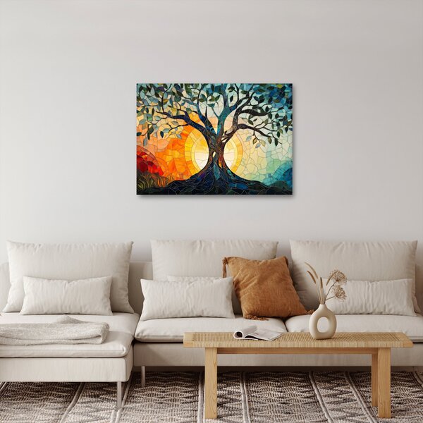 Obraz – Mozaika – slnko a strom I. (70x50 cm)