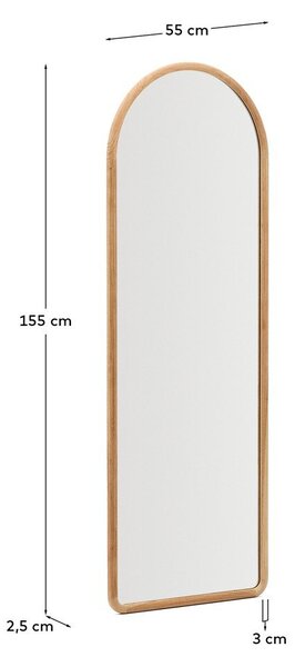 Nástenné zrkadlo s dreveným rámom 55x155 cm Milsa – Kave Home