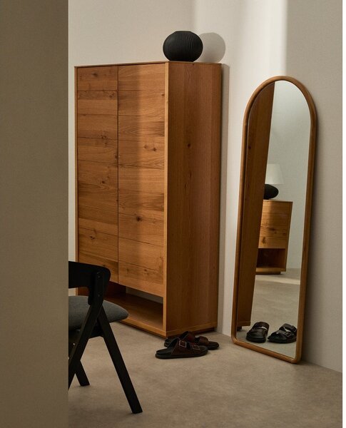 Nástenné zrkadlo s dreveným rámom 55x155 cm Milsa – Kave Home