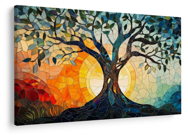 Obraz – Mozaika – slnko a strom I. (90x60 cm)