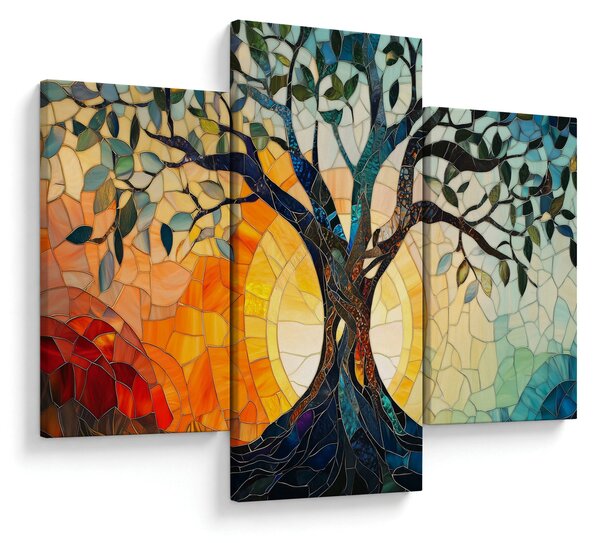 Obraz – Mozaika – slnko a strom I. (90x60 cm)