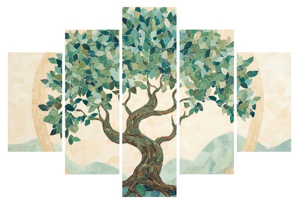 Obraz – Elegantná mozaika so stromom (150x105 cm)