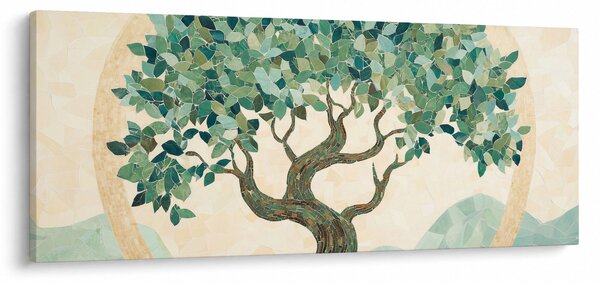 Obraz – Elegantná mozaika so stromom (120x50 cm)