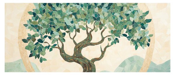 Obraz – Elegantná mozaika so stromom (120x50 cm)