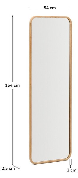 Nástenné zrkadlo s dreveným rámom 54x154 cm Milsa – Kave Home