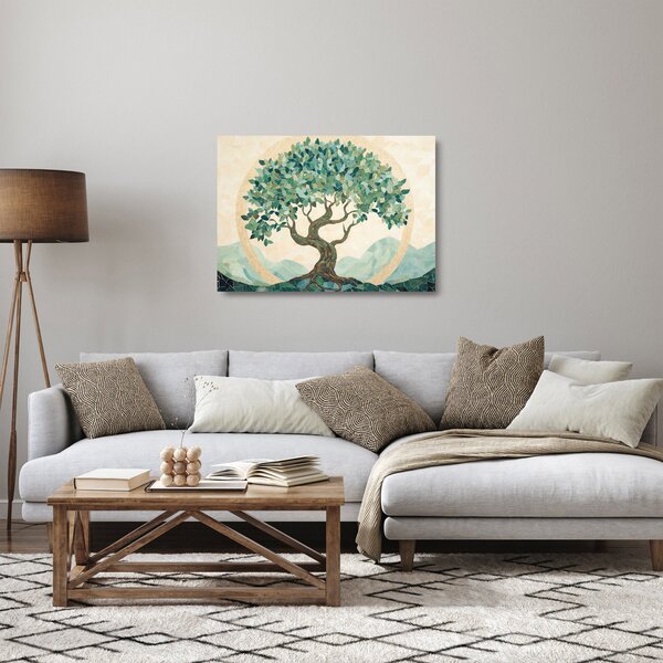 Sklenený obraz – Elegantná mozaika so stromom (70x50 cm)