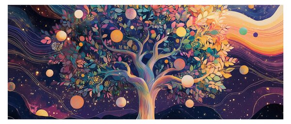 Obraz – Fialový strom plný energie (120x50 cm)