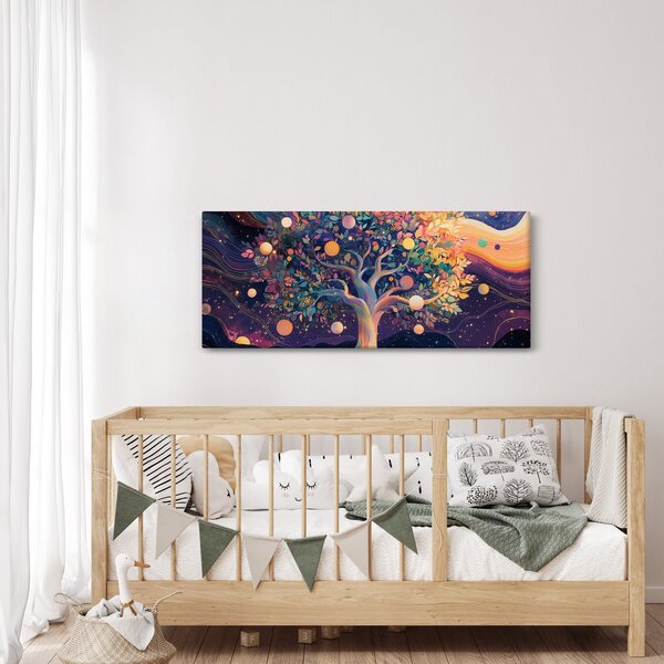 Obraz – Fialový strom plný energie (120x50 cm)