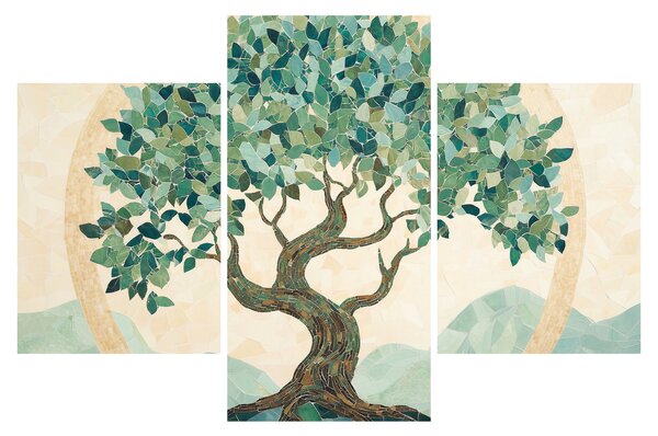 Obraz – Elegantná mozaika so stromom (90x60 cm)