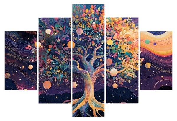 Obraz – Fialový strom plný energie (150x105 cm)