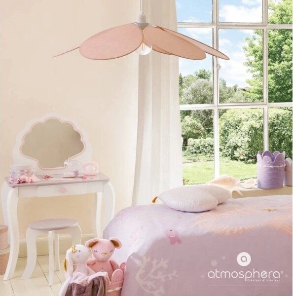 Atmosphera - Detský luster na lanku PETAL 1xE27/40W/230V priemer 64 cm ružový