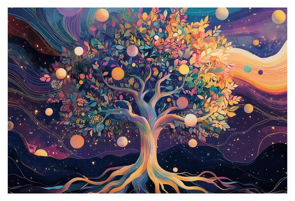 Obraz – Fialový strom plný energie (90x60 cm)
