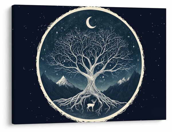 Obraz – Magický strom s jeleňom II. (70x50 cm)