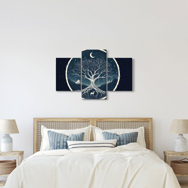 Obraz – Magický strom s jeleňom II. (90x60 cm)