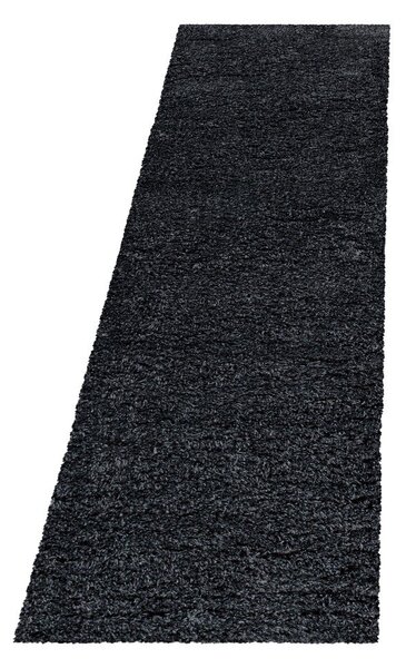 Antracitový behúň 80x250 cm Fluffy – Ayyildiz Carpets