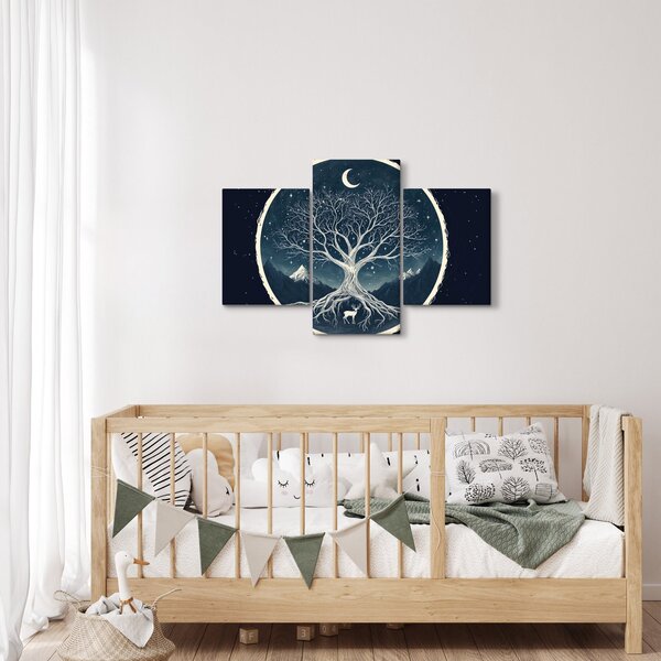 Obraz – Magický strom s jeleňom II. (90x60 cm)