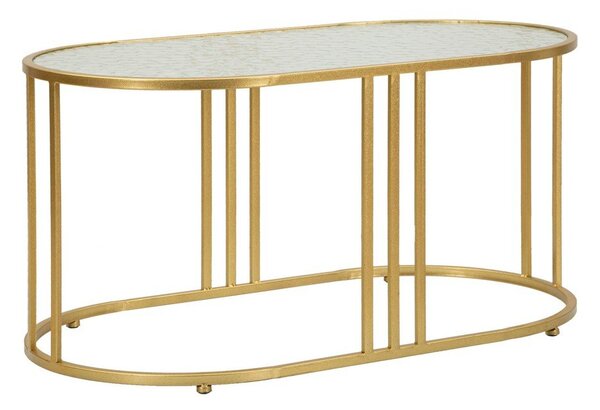 Biely/v zlatej farbe konferenčný stolík so sklenenou doskou 50x90 cm Antalia – Mauro Ferretti