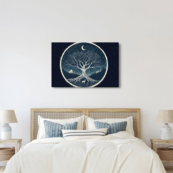 Obraz – Magický strom s jeleňom II. (90x60 cm)