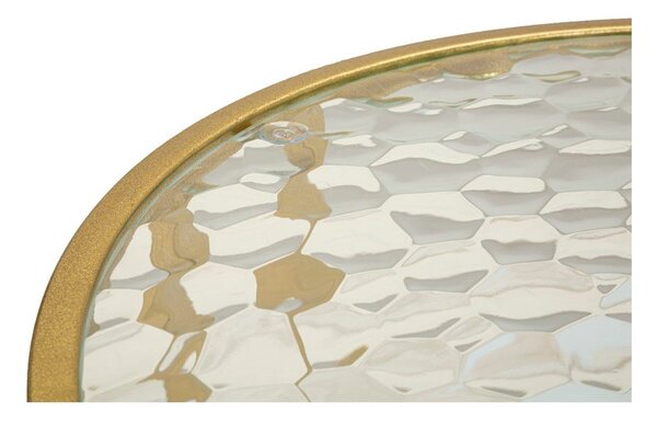 Biely/v zlatej farbe konferenčný stolík so sklenenou doskou 50x90 cm Antalia – Mauro Ferretti