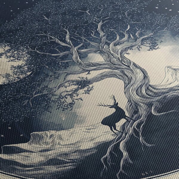 Obraz – Magický strom s jeleňom I. (90x60 cm)