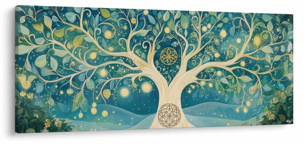 Obraz – Magický strom so špirálami (120x50 cm)