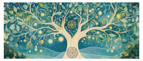 Obraz – Magický strom so špirálami (120x50 cm)