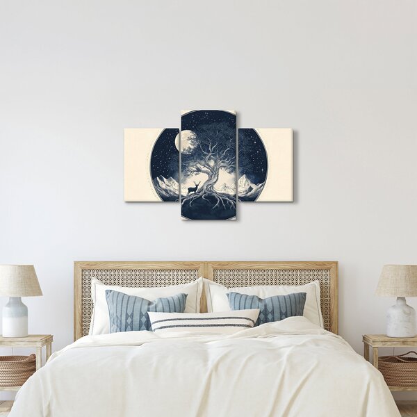 Obraz – Magický strom s jeleňom I. (90x60 cm)