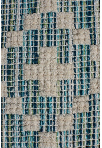 Béžovo-modrý bavlnený koberec Flair Rugs Leela, 60 x 200 cm