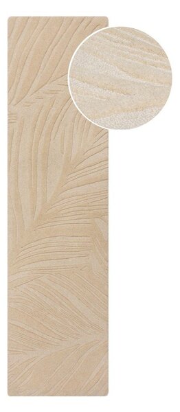 Béžový vlnený koberec behúň 60x230 cm Lino Leaf – Flair Rugs