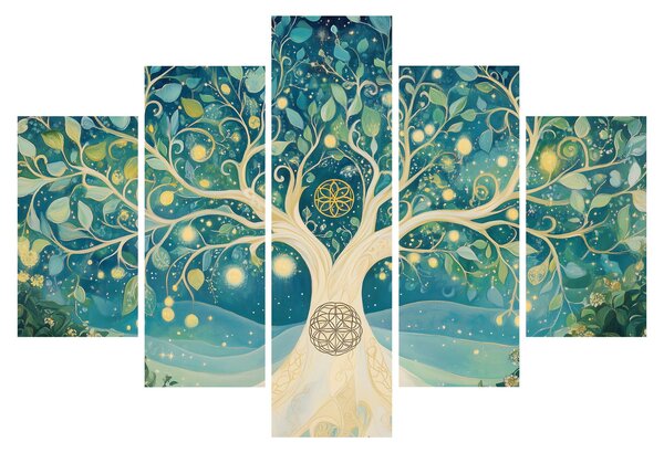 Obraz – Magický strom so špirálami (150x105 cm)
