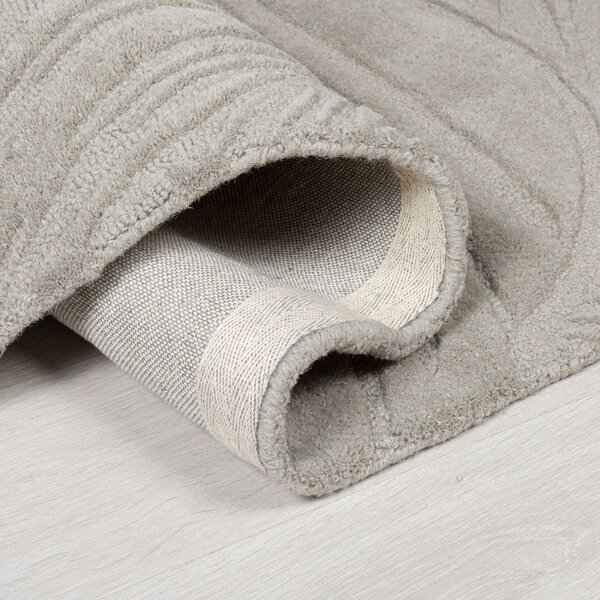 Svetlosivý vlnený koberec behúň 60x230 cm Lino Leaf – Flair Rugs