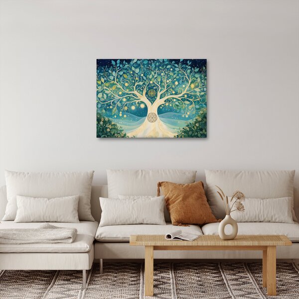 Obraz – Magický strom so špirálami (70x50 cm)