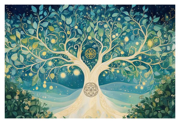 Obraz – Magický strom so špirálami (90x60 cm)