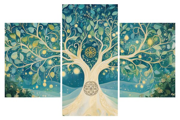 Obraz – Magický strom so špirálami (90x60 cm)