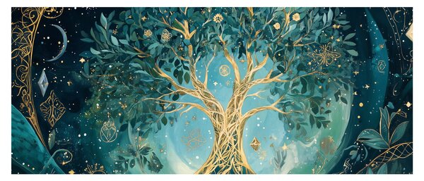 Obraz – Strom života vo vesmíre (120x50 cm)