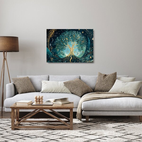 Sklenený obraz – Strom života vo vesmíre (70x50 cm)