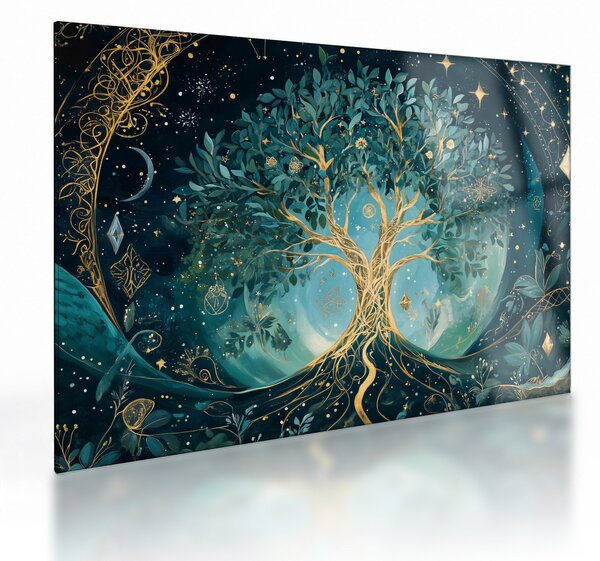 Sklenený obraz – Strom života vo vesmíre (70x50 cm)
