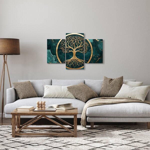 Obraz – Zlatý strom života v mramore (90x60 cm)