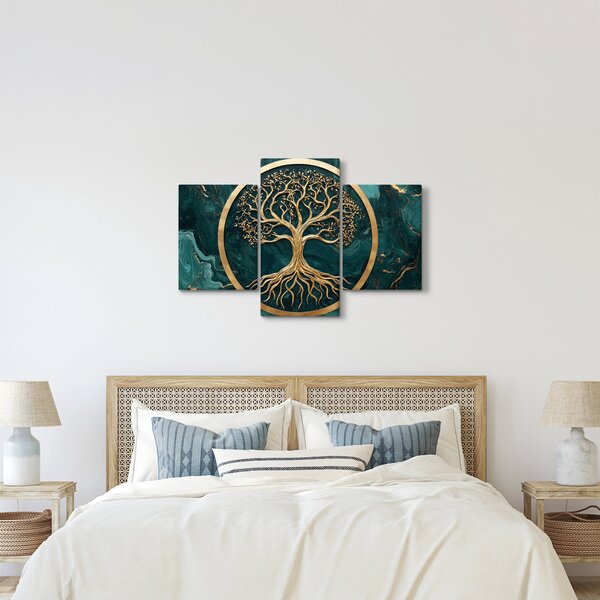 Obraz – Zlatý strom života v mramore (90x60 cm)