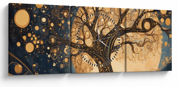 Obraz – Surrealistický strom (s hodinami) (90x30 cm)