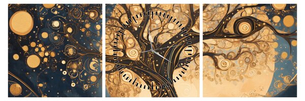 Obraz – Surrealistický strom (s hodinami) (90x30 cm)