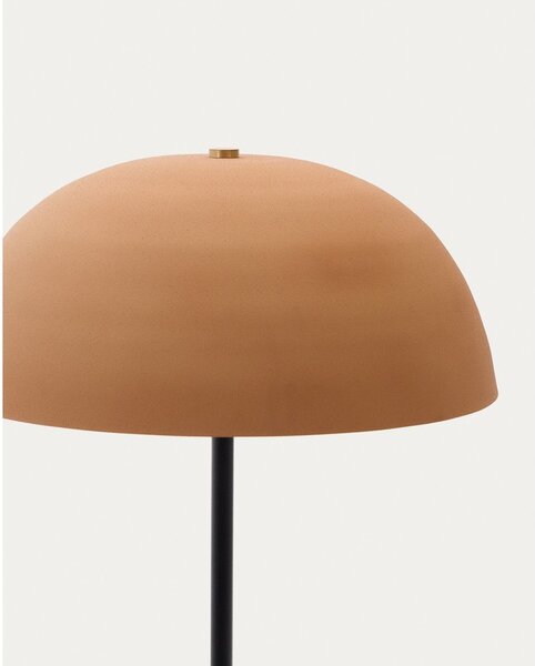 Stojacia lampa v terakotovej farbe s kovovým tienidlom (výška 140 cm) Nibla – Kave Home