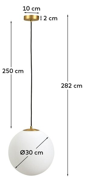 Biele/v zlatej farbe kovové závesné svietidlo so skleneným tienidlom ø 30 cm Brisia – Kave Home