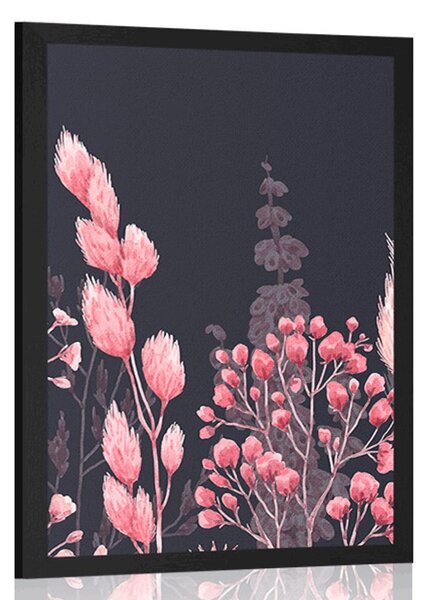Plagát variácie trávy v ružovej farbe - 20x30 black