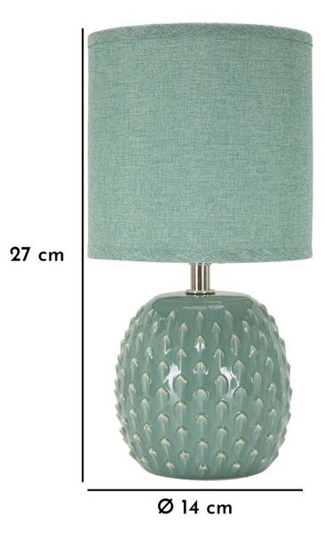 Svetlomodrá keramická stolová lampa s textilným tienidlom (výška 27 cm) Pontus – Mauro Ferretti
