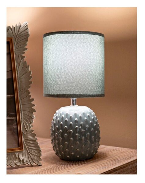Svetlomodrá keramická stolová lampa s textilným tienidlom (výška 27 cm) Pontus – Mauro Ferretti